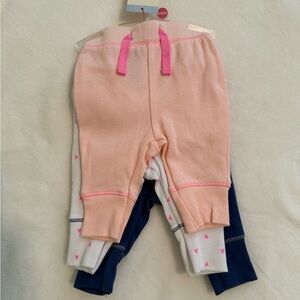 Cat & Jack Newborn Pants 3-Pack – Pink, Navy & Heart Print (NWT)